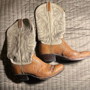 Dan Post cowboy boots, leather and snakeskin, men’s size 8, women’s 9.5